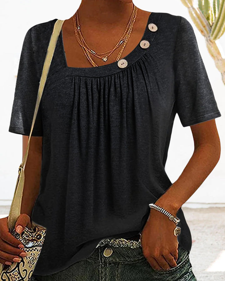 Daya Comfortable Top With Short Sleeves