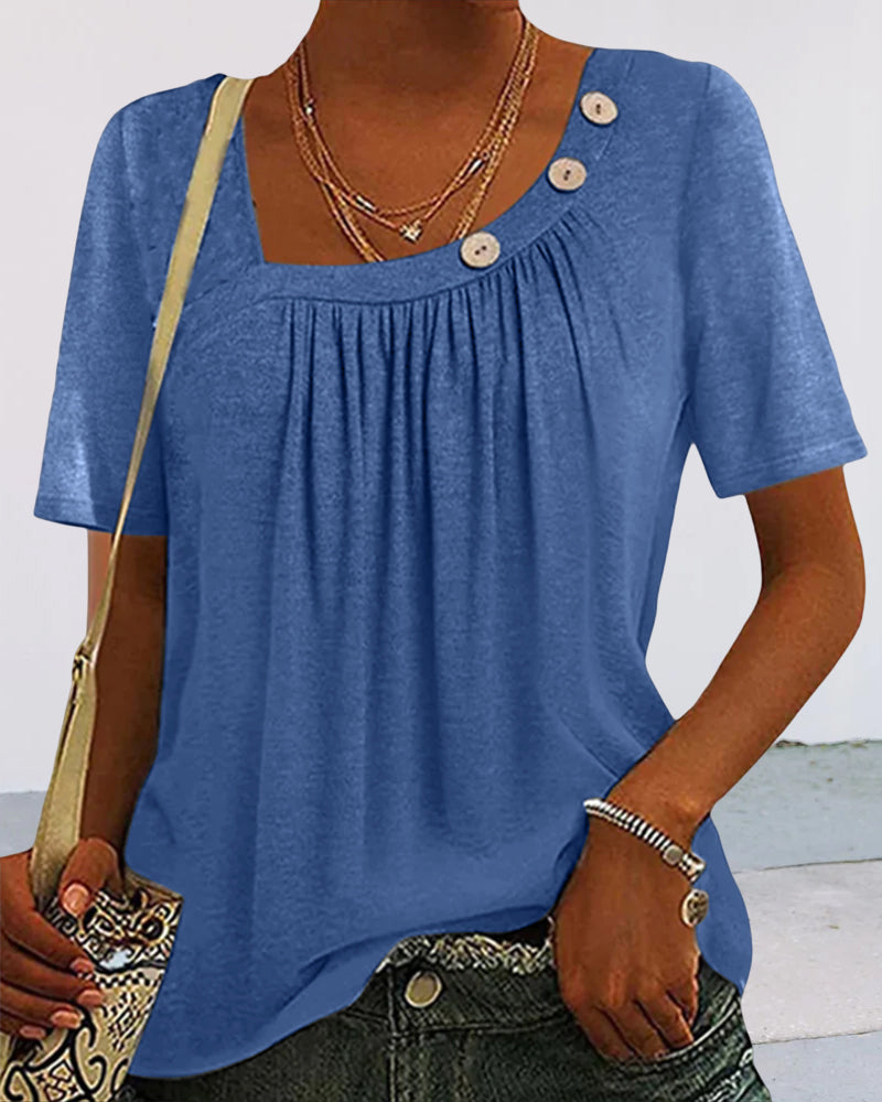 Daya Comfortable Top With Short Sleeves