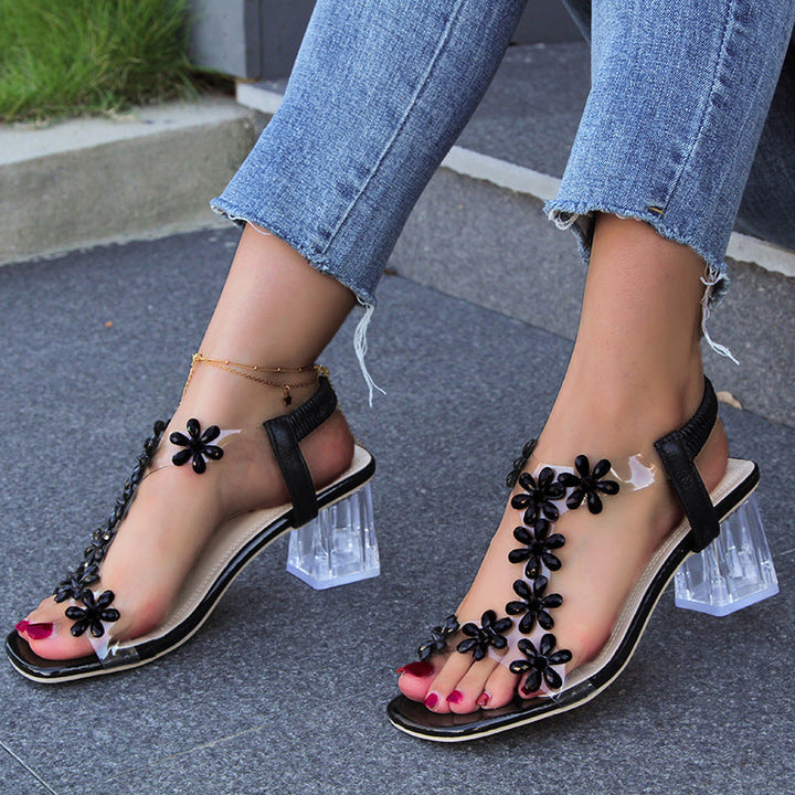 Stella Flower and Rhinestone Heel
