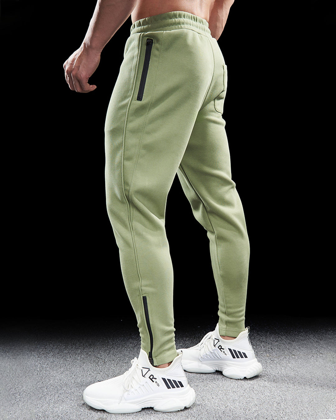 Premium Cotton-Blend Track Pants with Zip Hem Detail