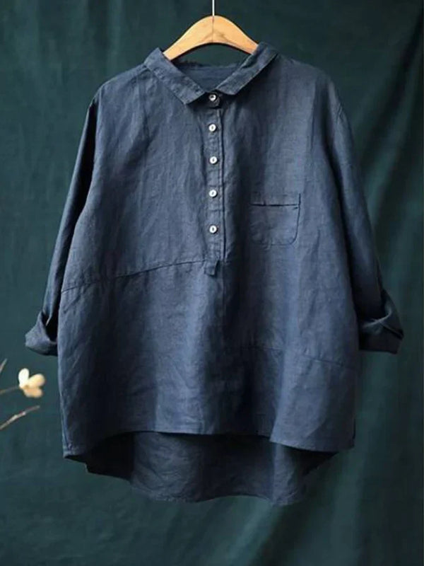 Kiona Long Sleeve and Front Pocket Shirt with Buttons