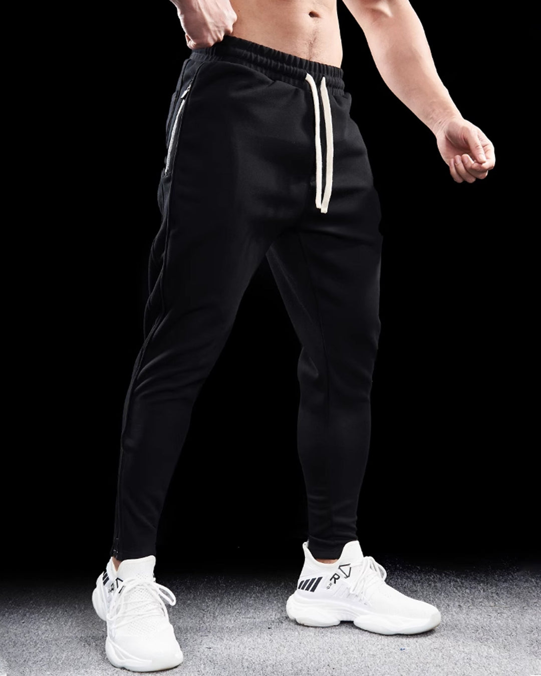 Premium Cotton-Blend Track Pants with Zip Hem Detail