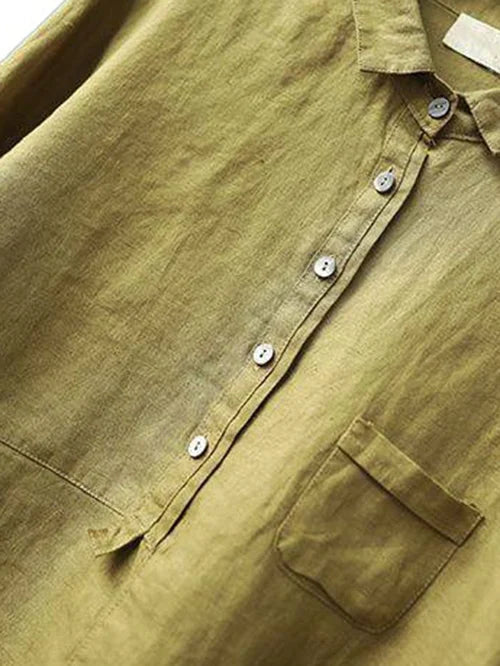 Kiona Long Sleeve and Front Pocket Shirt with Buttons