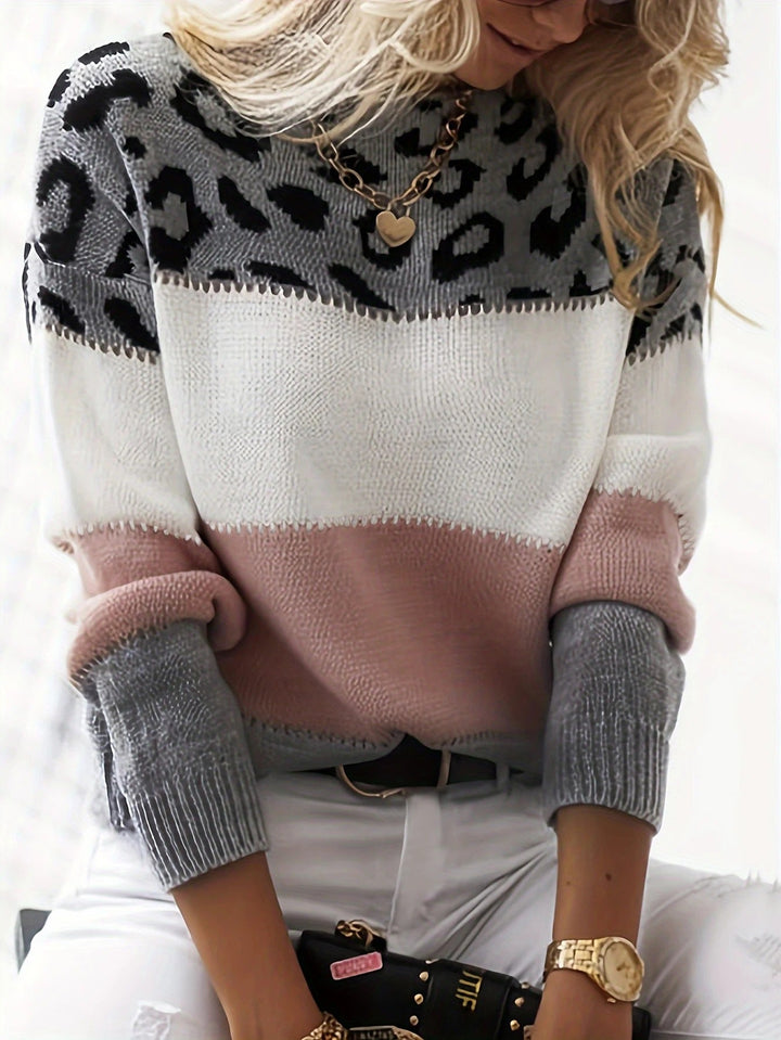 Katya Stylish Leopard Sweater
