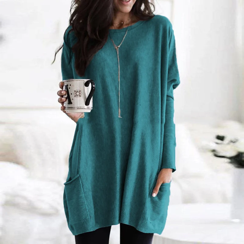 Erna Long-Sleeve Tunic With Pockets