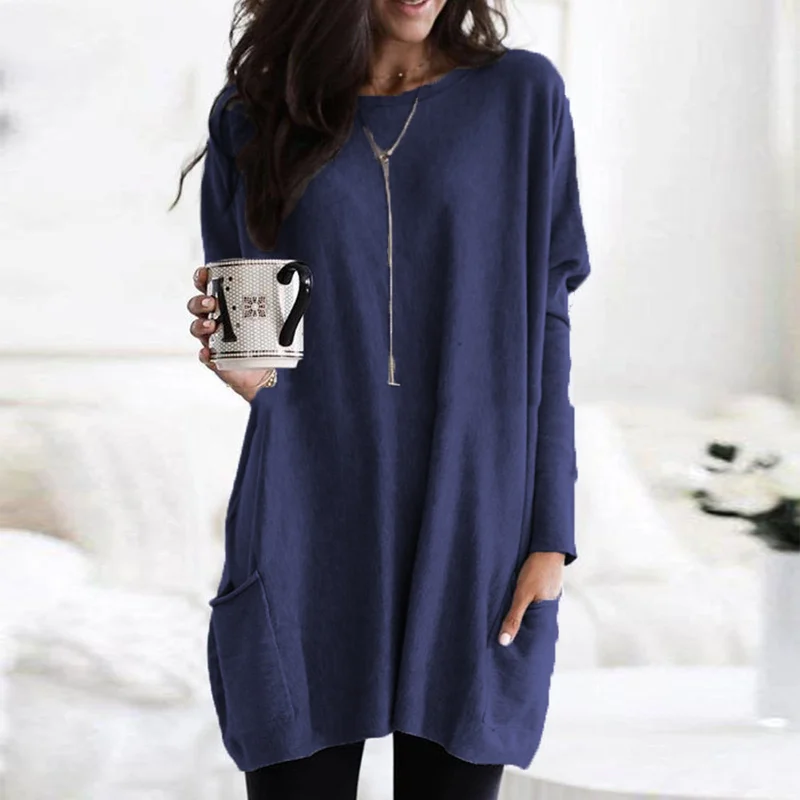 Erna Long-Sleeve Tunic With Pockets