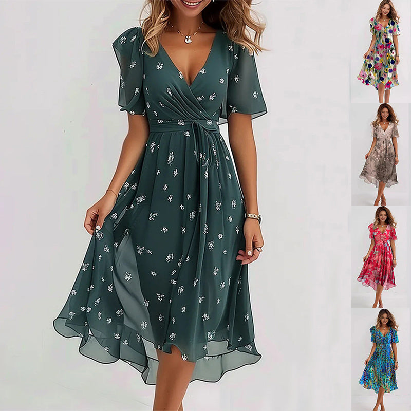 Rosa Abstract Midi Dress