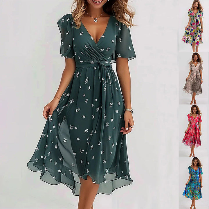Rosa Abstract Midi Dress