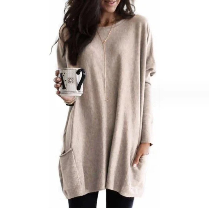 Erna Long-Sleeve Tunic With Pockets