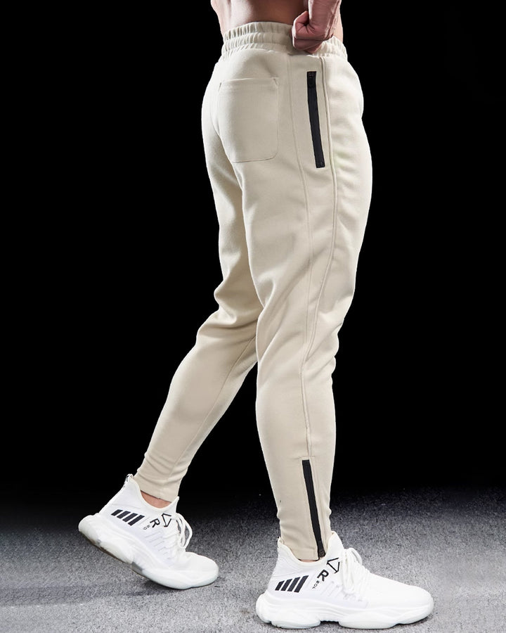 Premium Cotton-Blend Track Pants with Zip Hem Detail