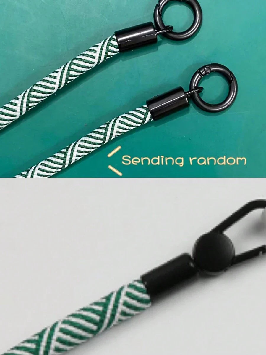 Premium Solid Phone Case with Metal Bead Lanyard – Compatible with iPhone 11–16 Series