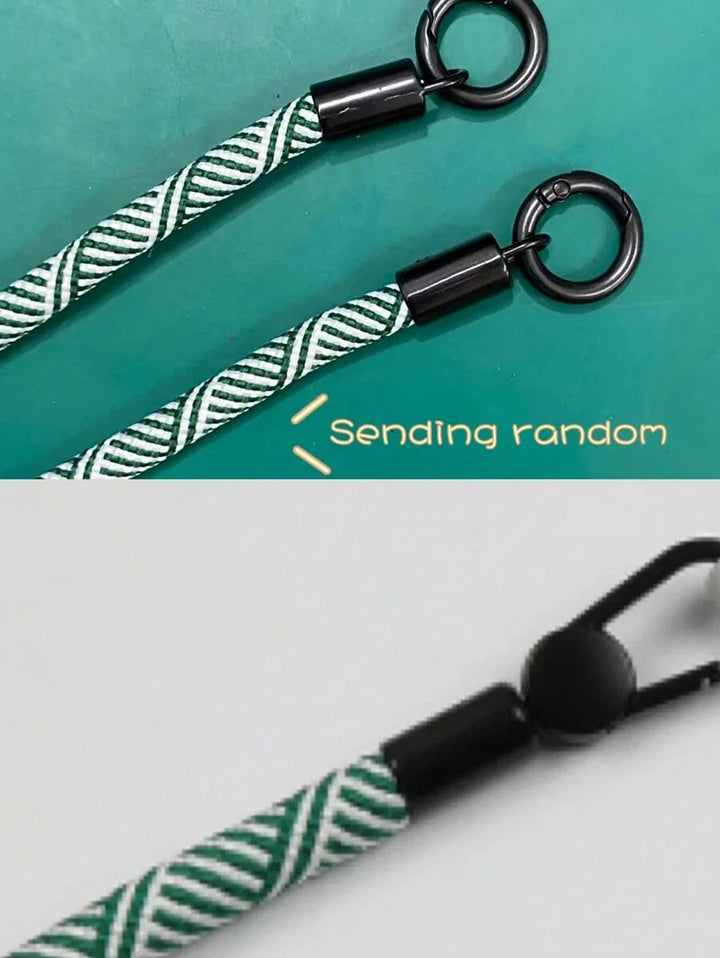 Premium Solid Phone Case with Metal Bead Lanyard – Compatible with iPhone 11–16 Series