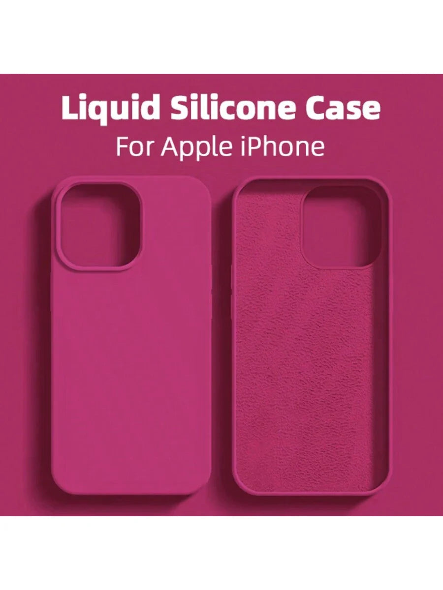 Premium Liquid Silicone Case – Shockproof Cover for iPhone 11–16 Pro Max
