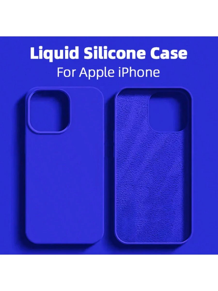 Premium Liquid Silicone Case – Shockproof Cover for iPhone 11–16 Pro Max