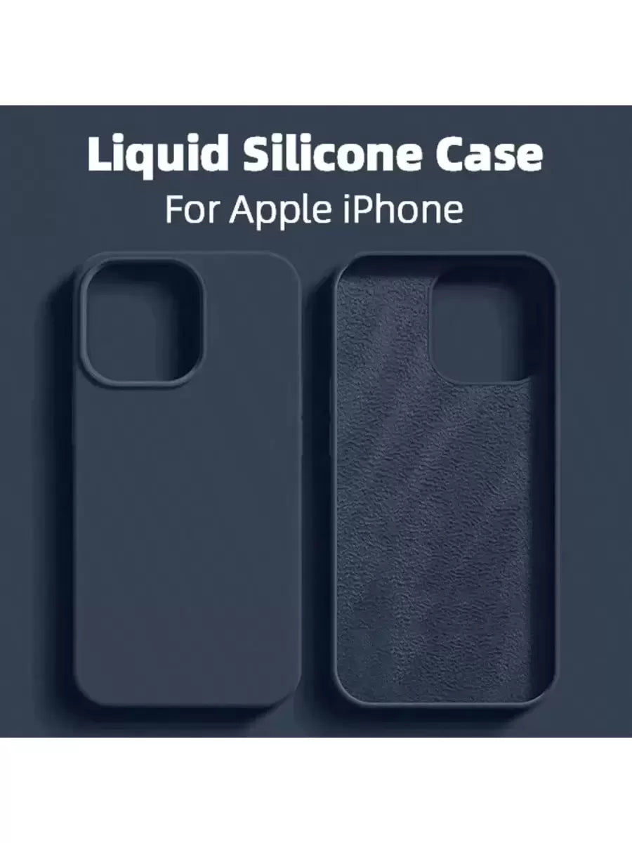 Premium Liquid Silicone Case – Shockproof Cover for iPhone 11–16 Pro Max