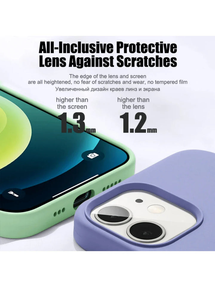 Premium Liquid Silicone Case – Shockproof Cover for iPhone 11–16 Pro Max