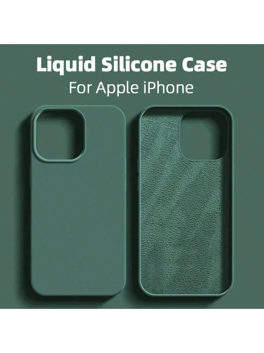 Premium Liquid Silicone Case – Shockproof Cover for iPhone 11–16 Pro Max