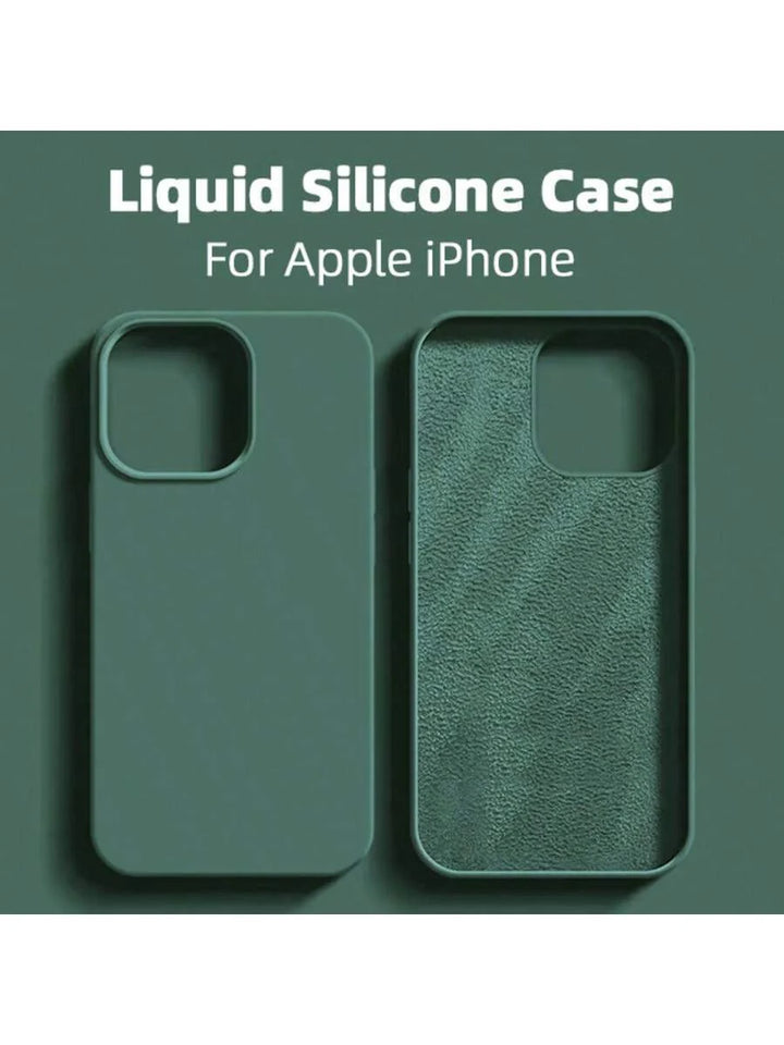Premium Liquid Silicone Case – Shockproof Cover for iPhone 11–16 Pro Max