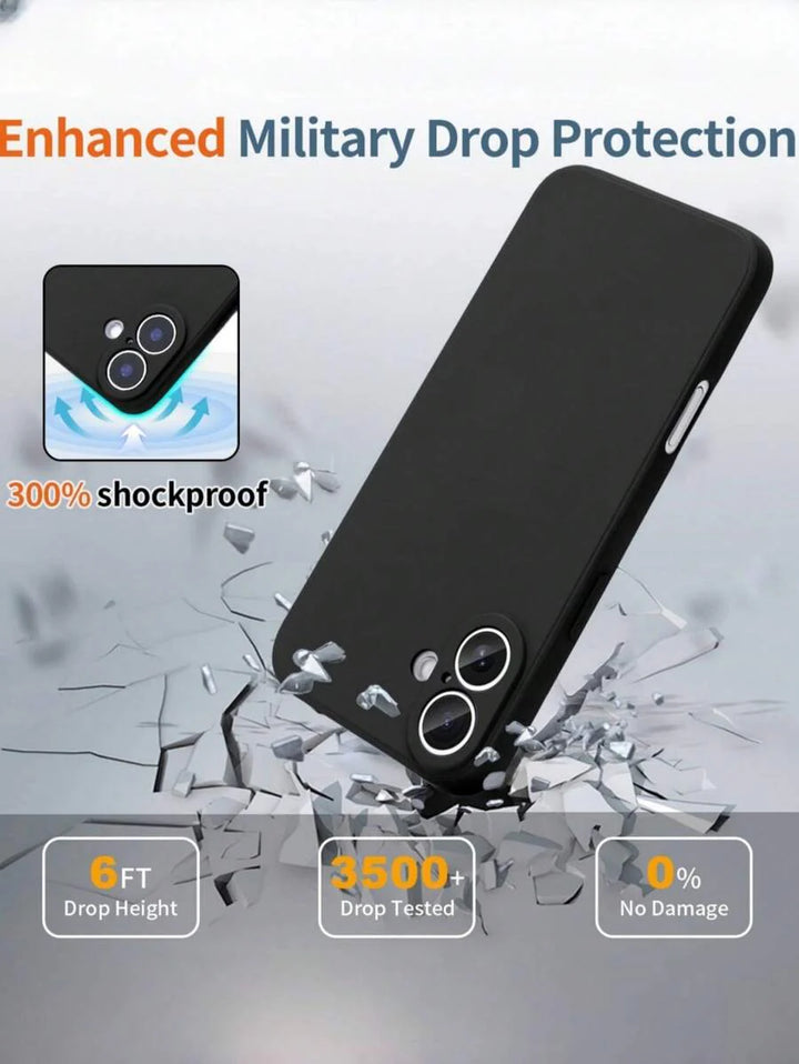 Shockproof Silicone Case – Anti-Fingerprint – Fits iPhone 12–16 Pro Max, S23 Ultra, Redmi Note 11 & OPPO