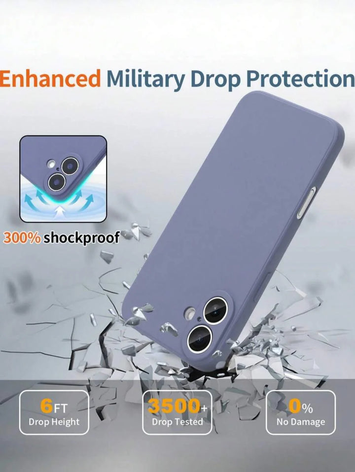 Shockproof Silicone Case – Anti-Fingerprint – Fits iPhone 12–16 Pro Max, S23 Ultra, Redmi Note 11 & OPPO