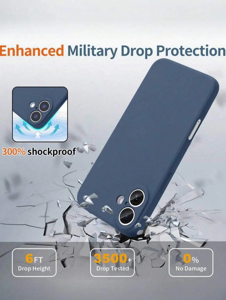 Shockproof Silicone Case – Anti-Fingerprint – Fits iPhone 12–16 Pro Max, S23 Ultra, Redmi Note 11 & OPPO