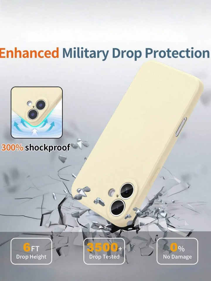 Shockproof Silicone Case – Anti-Fingerprint – Fits iPhone 12–16 Pro Max, S23 Ultra, Redmi Note 11 & OPPO