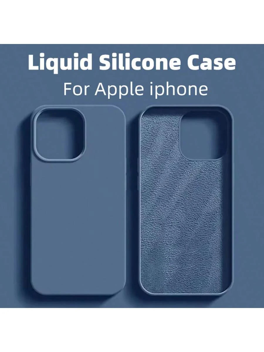 Premium Liquid Silicone Case – Shockproof Cover for iPhone 11–16 Pro Max