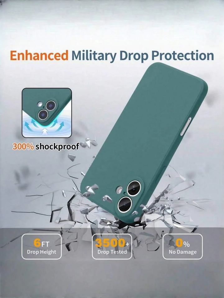 Shockproof Silicone Case – Anti-Fingerprint – Fits iPhone 12–16 Pro Max, S23 Ultra, Redmi Note 11 & OPPO