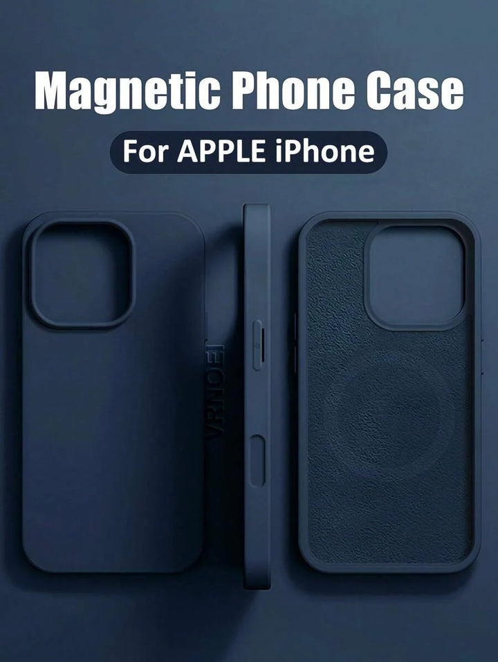 Luxury Magnetic Wireless Charging Case with Velvet – Compatible with iPhone 11 to 16 Series, Including 15 Pro Max & 14 Plus – Phone Case Accessories