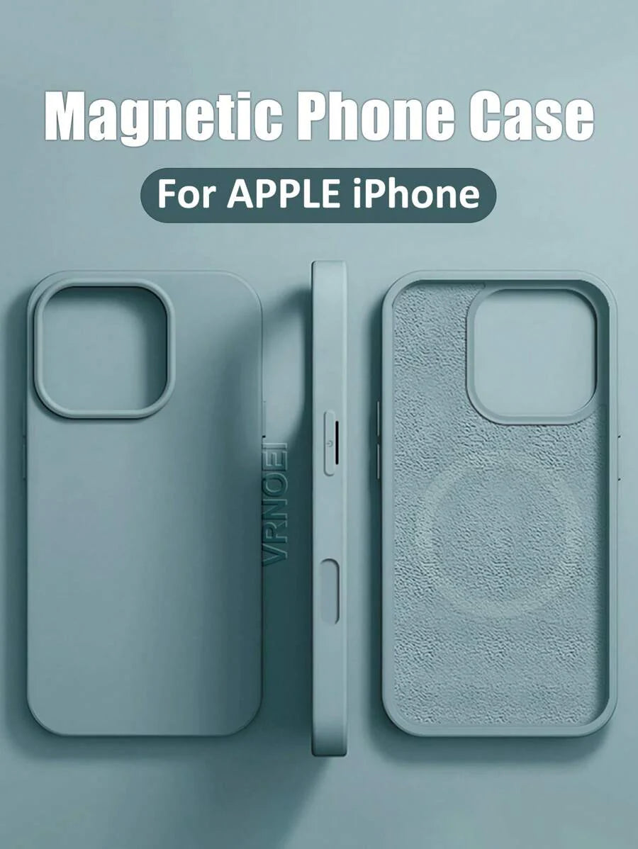 Luxury Magnetic Wireless Charging Case with Velvet – Compatible with iPhone 11 to 16 Series, Including 15 Pro Max & 14 Plus – Phone Case Accessories
