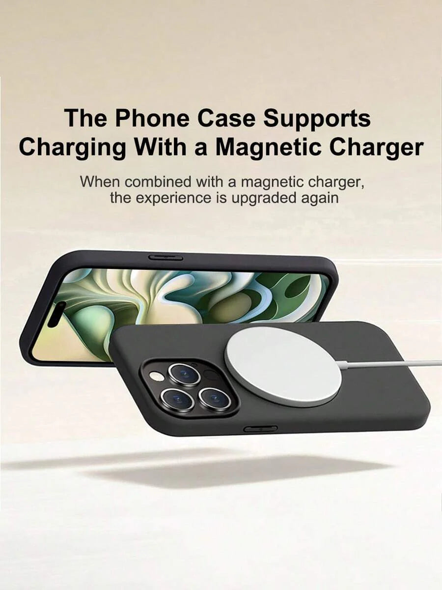 Luxury Magnetic Wireless Charging Case with Velvet – Compatible with iPhone 11 to 16 Series, Including 15 Pro Max & 14 Plus – Phone Case Accessories
