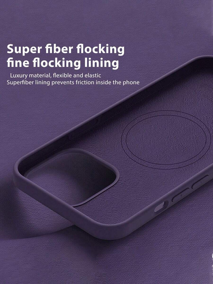 Luxury Magnetic Wireless Charging Case with Velvet – Compatible with iPhone 11 to 16 Series, Including 15 Pro Max & 14 Plus – Phone Case Accessories