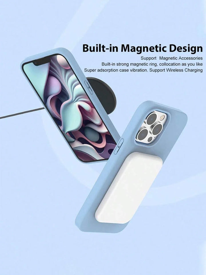 Luxury Magnetic Wireless Charging Case with Velvet – Compatible with iPhone 11 to 16 Series, Including 15 Pro Max & 14 Plus – Phone Case Accessories
