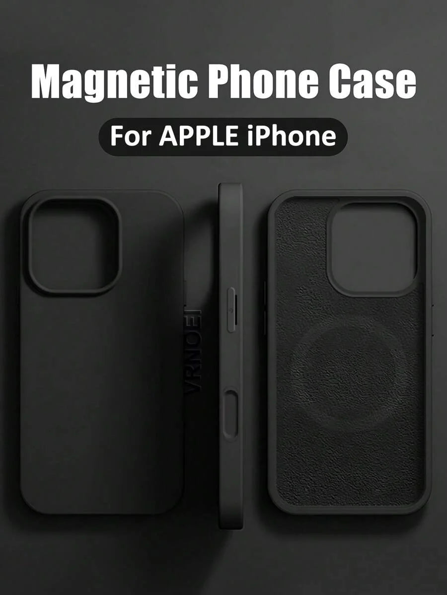 Luxury Magnetic Wireless Charging Case with Velvet – Compatible with iPhone 11 to 16 Series, Including 15 Pro Max & 14 Plus – Phone Case Accessories