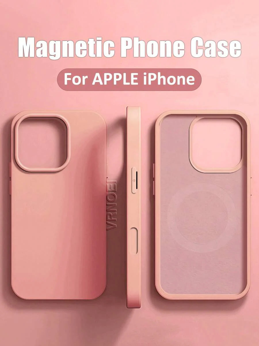 Luxury Magnetic Wireless Charging Case with Velvet – Compatible with iPhone 11 to 16 Series, Including 15 Pro Max & 14 Plus – Phone Case Accessories