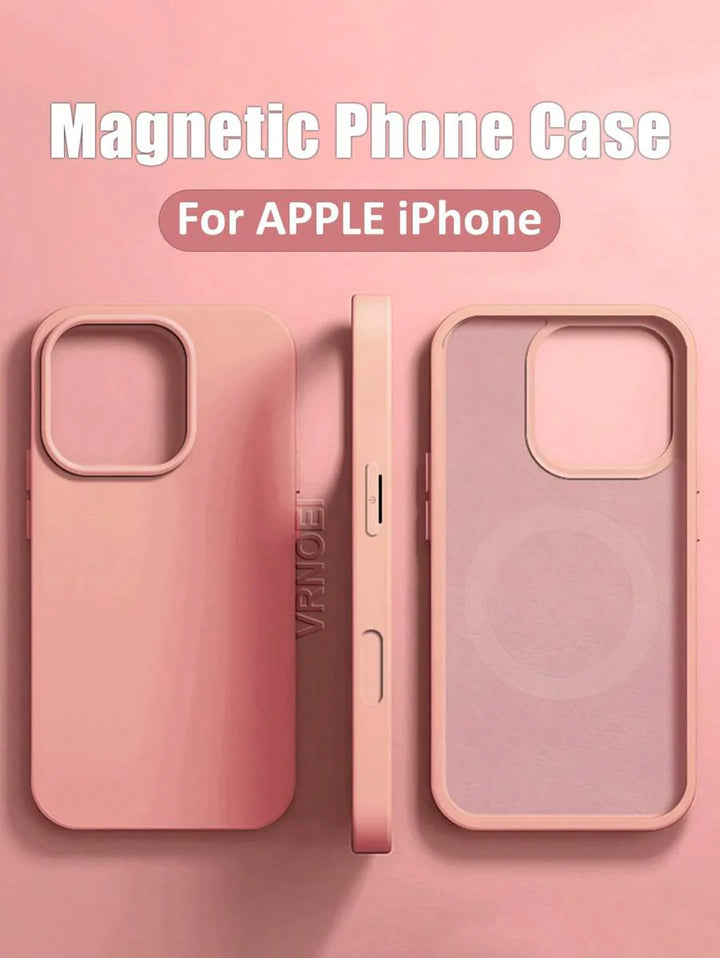 Luxury Magnetic Wireless Charging Case with Velvet – Compatible with iPhone 11 to 16 Series, Including 15 Pro Max & 14 Plus – Phone Case Accessories