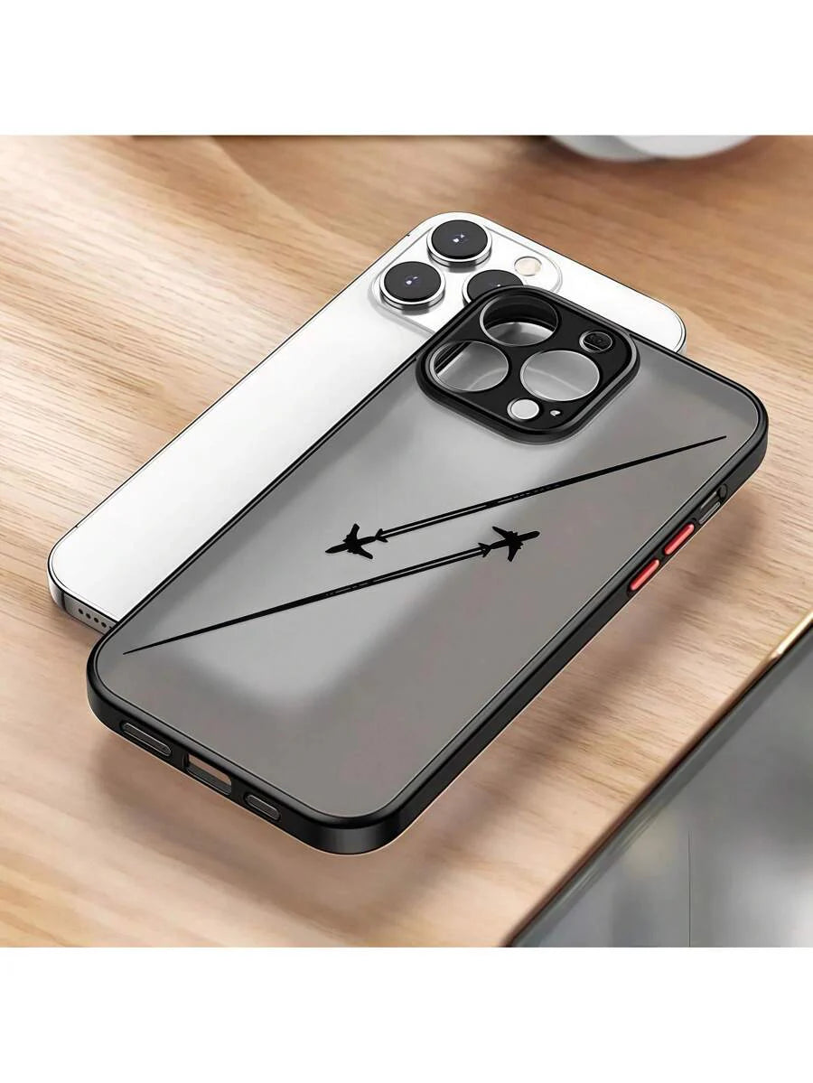 Custom Soft Airplane Print Case – Shockproof & Skin-Friendly for iPhone 11–16 Pro Max