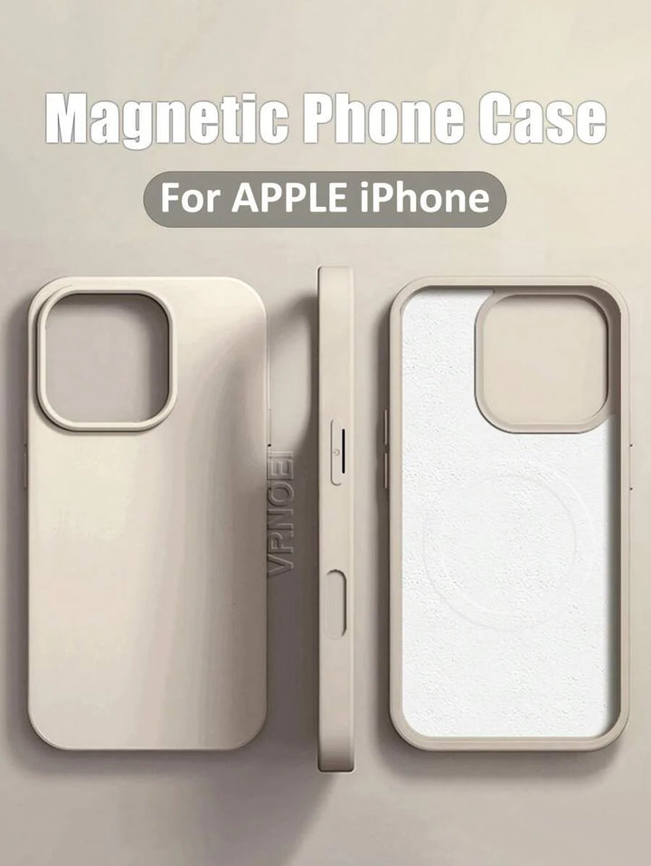 Luxury Magnetic Wireless Charging Case with Velvet – Compatible with iPhone 11 to 16 Series, Including 15 Pro Max & 14 Plus – Phone Case Accessories