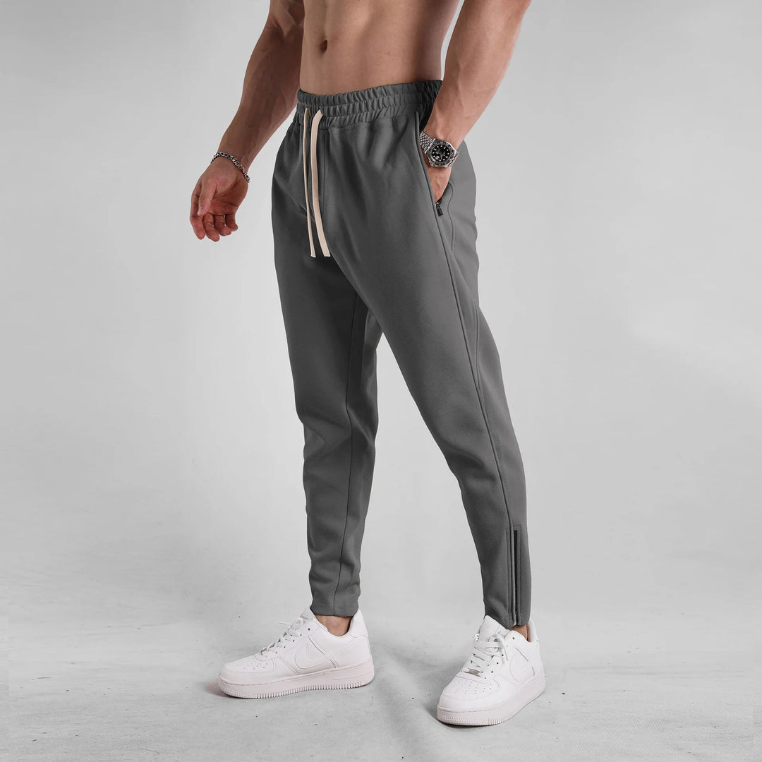 Premium Cotton-Blend Track Pants with Zip Hem Detail