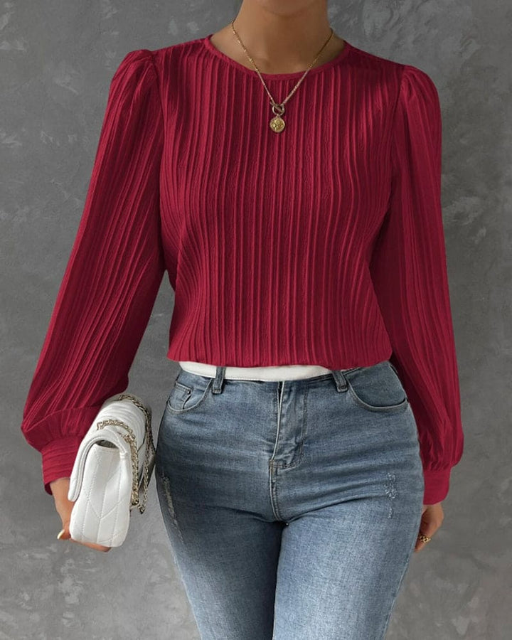 Roza Striped Texture Blouse