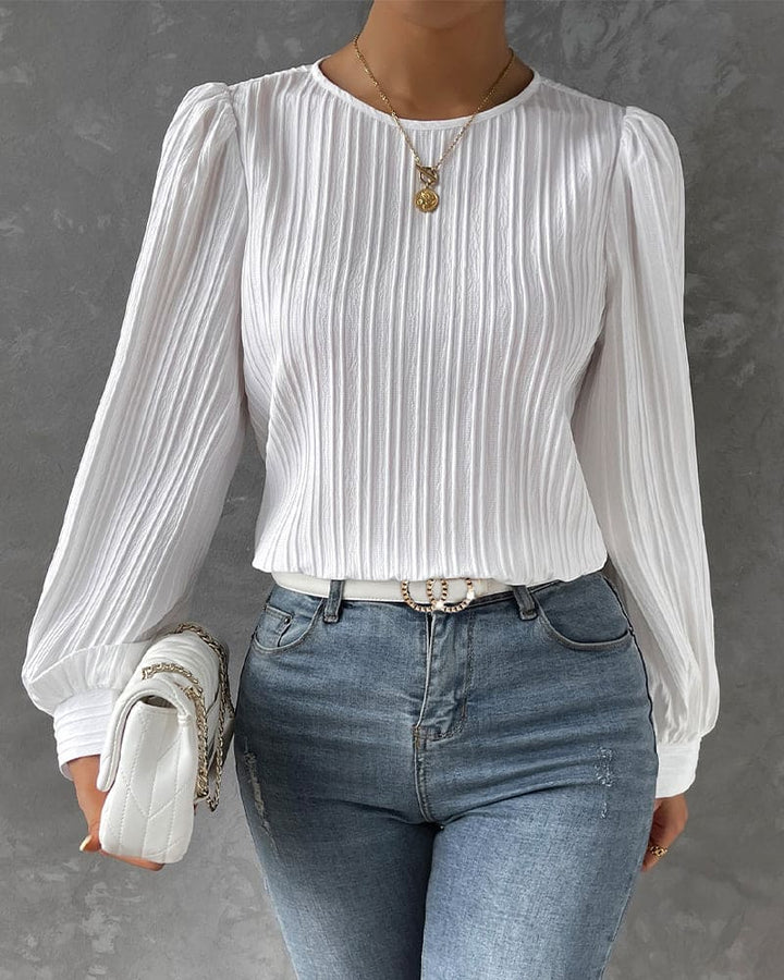 Roza Striped Texture Blouse