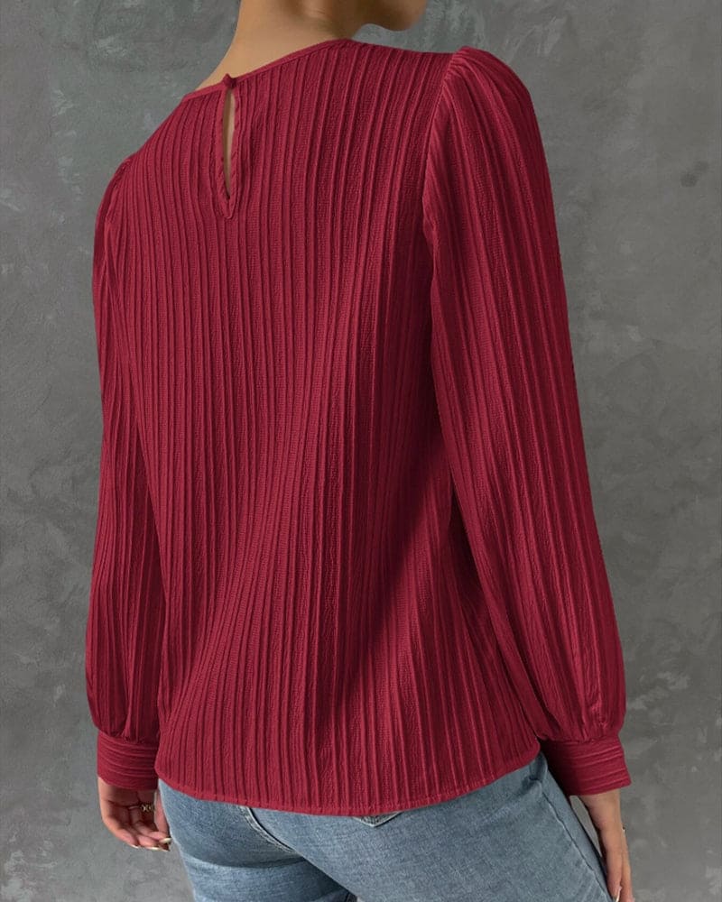 Roza Striped Texture Blouse