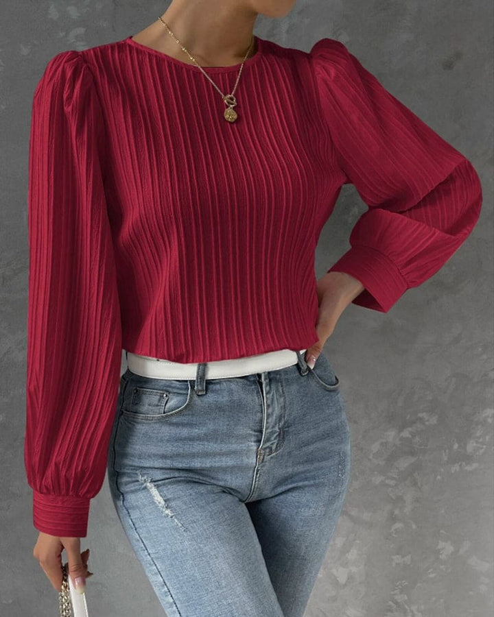 Roza Striped Texture Blouse