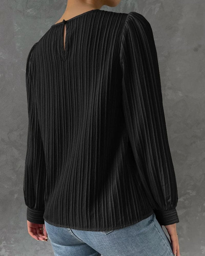 Roza Striped Texture Blouse