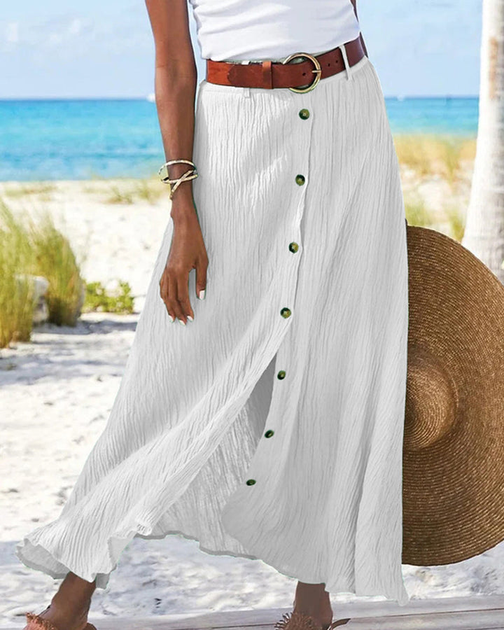 Evelin Flowy Buttoned Skirt
