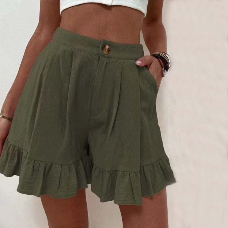 Kim Flowy Ruffle Hem Shorts