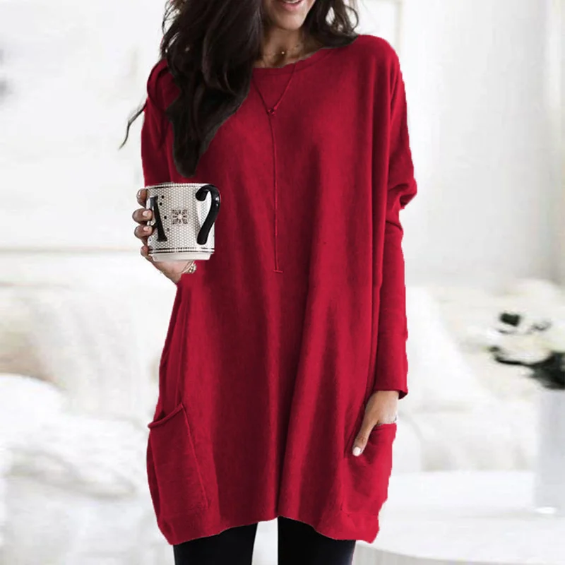 Erna Long-Sleeve Tunic With Pockets