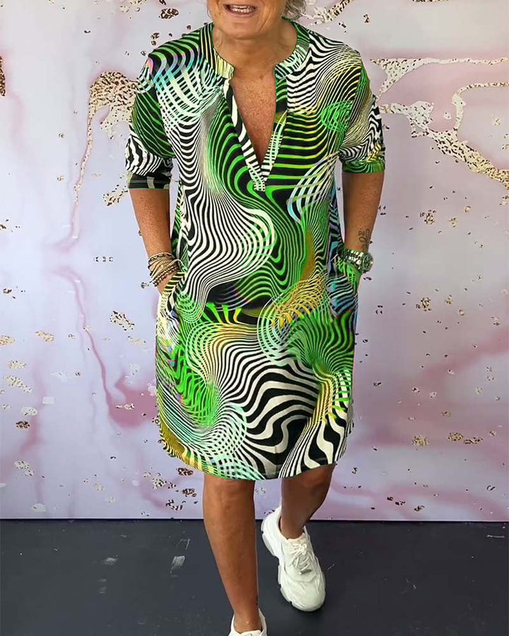Dalia Vibrant Patterned Dress