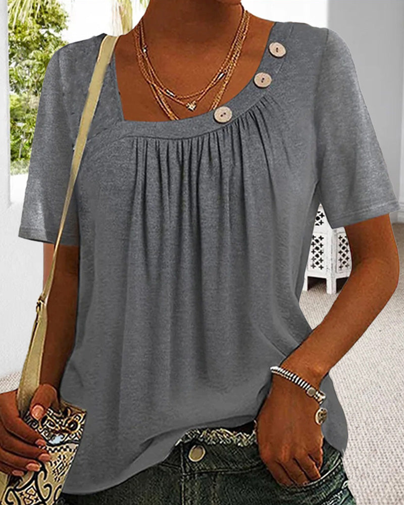Daya Comfortable Top With Short Sleeves