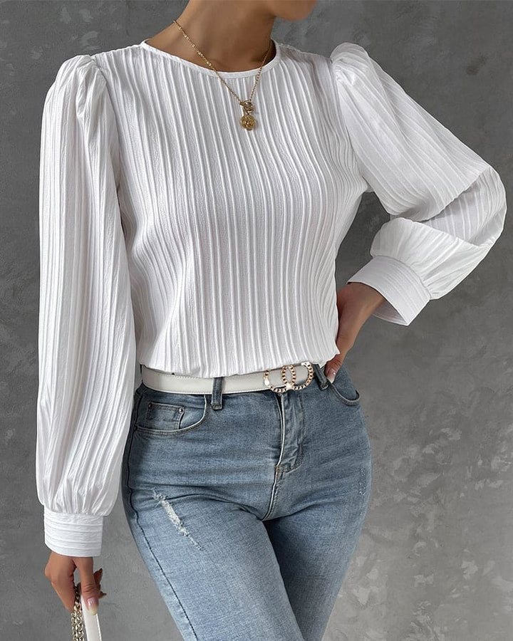 Roza Striped Texture Blouse